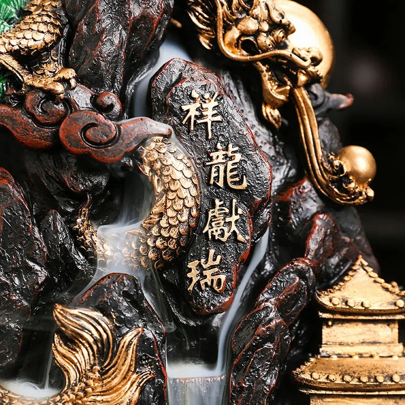Mountain Falls, Burner, Zen, Resin, Backflow Incense Burner, Brackets, Aromatherapy Crafts, Feng Shui,Office and Home Decoration