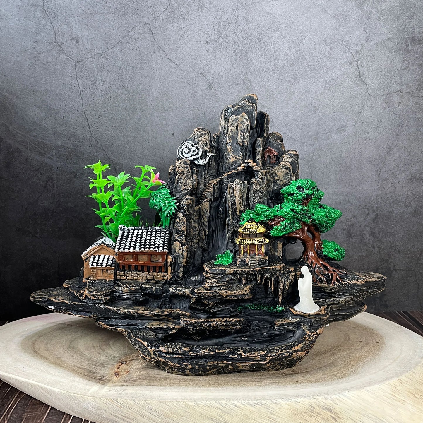 1 Piece Resin Reflowable Peach Wonderland Incense Holder Incense Burner, Bedroom Living Room Coffee Table Office Home Decor Gift