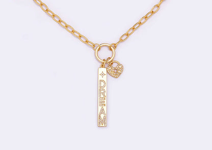 New Arrival Fashion Design Key And Heart Lock Dream Letters Zircon Lobster Clasp Chain Pendant Party Wedding Necklace Jewelry