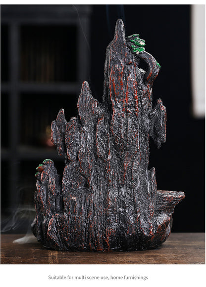 Resin Landscape Mountain Waterfall Backflow Incense Burner Incense Holder Censer Home Ornament