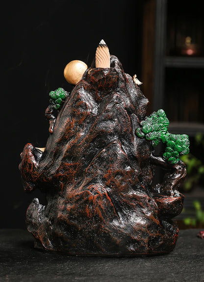 Mountain Falls, Burner, Zen, Resin, Backflow Incense Burner, Brackets, Aromatherapy Crafts, Feng Shui,Office and Home Decoration