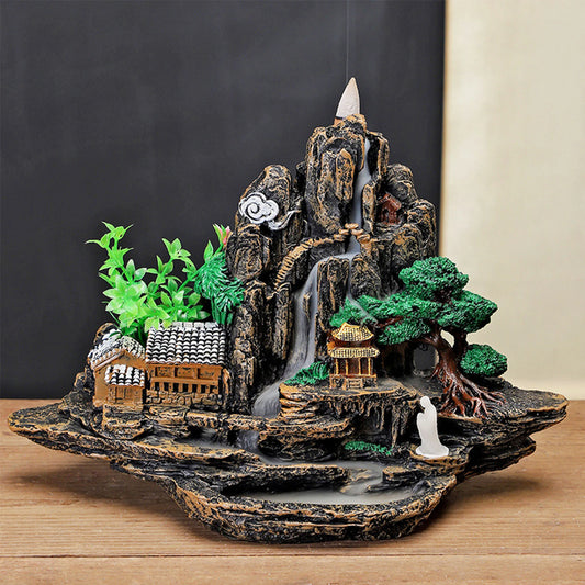1 Piece Resin Reflowable Peach Wonderland Incense Holder Incense Burner, Bedroom Living Room Coffee Table Office Home Decor Gift