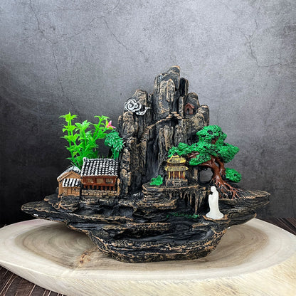 1 Piece Resin Reflowable Peach Wonderland Incense Holder Incense Burner, Bedroom Living Room Coffee Table Office Home Decor Gift