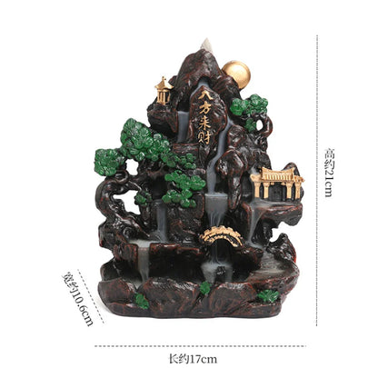 Mountain Falls, Burner, Zen, Resin, Backflow Incense Burner, Brackets, Aromatherapy Crafts, Feng Shui,Office and Home Decoration