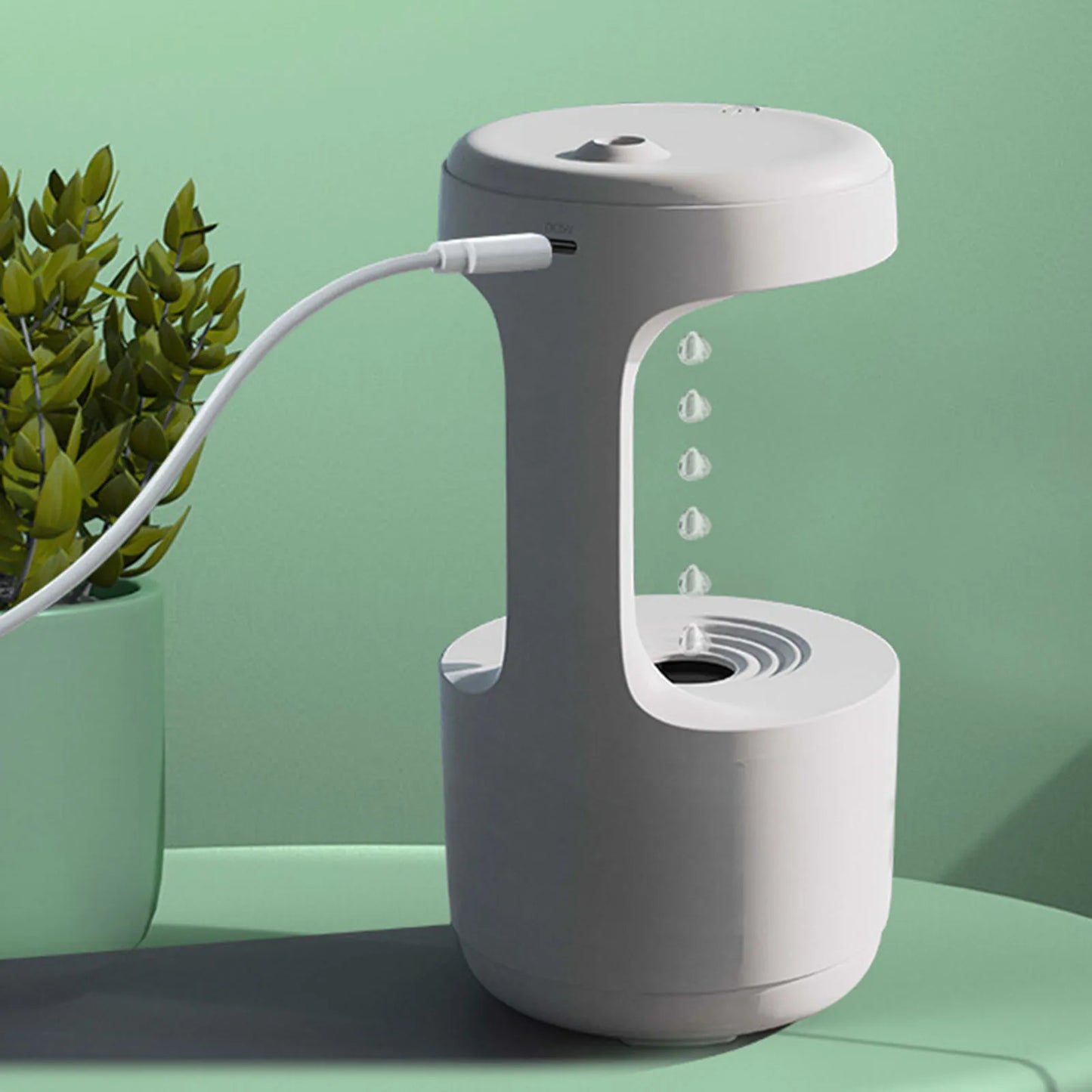 Portable Air Humidifier USB Rechargeable Quiet with Antigravity Water Droplet Auto Shut Off for Hotel Desktop Nursery Car
